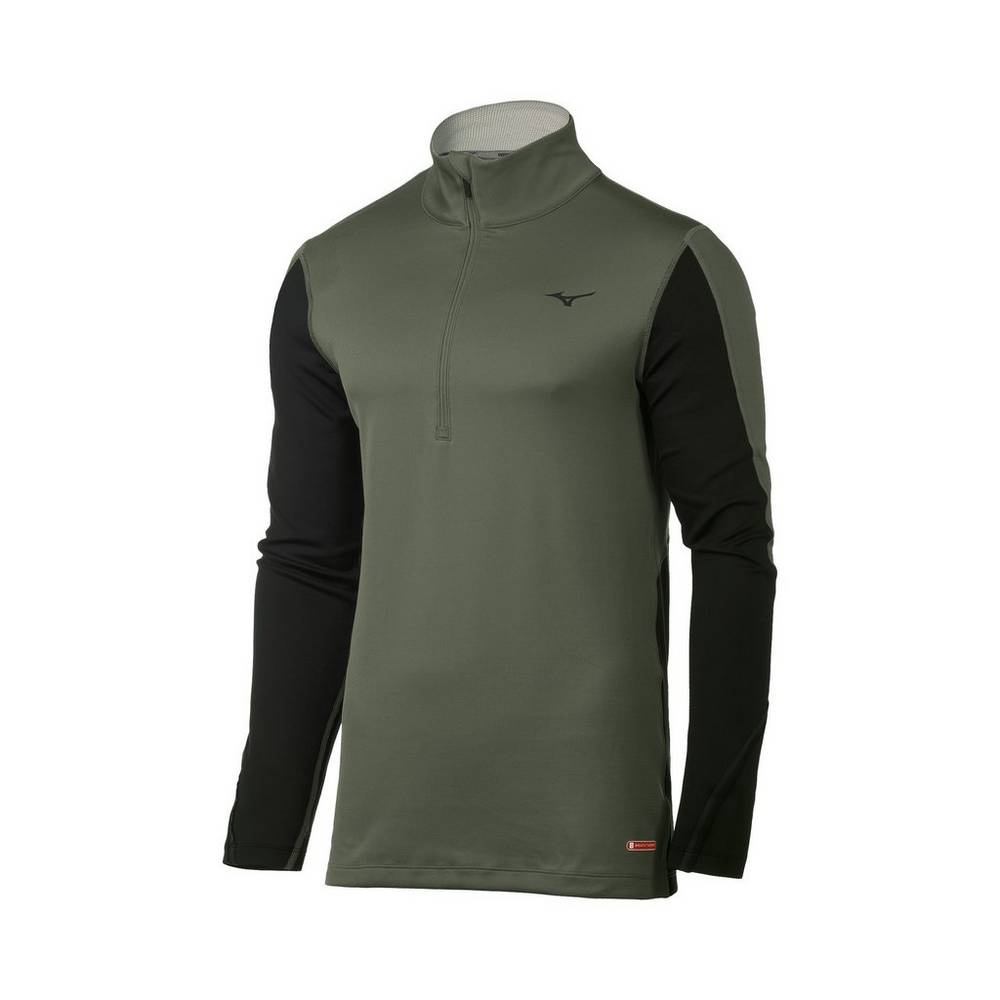 Mizuno Men's Breath Thermo® Half Zip Base Layer Green/Black (422020-QNL)